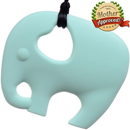 Mother Approved Teething Necklace Mint Elephant