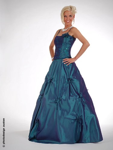 Envie/Paris – 1003 JOVANNA Abendkleid Ballkleid 2-teilig in Petrol Gr.48 / 156cm