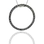 10k White Gold Black Diamond Circle Pendant (1/4 cttw), 18"