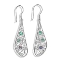 Sterling Silver Blue Topaz, Iolite and Apatite Dangle Earrings by Sajen