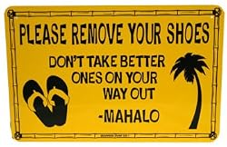 "Please Remove Your Shoes" Aluminum Sign SF50