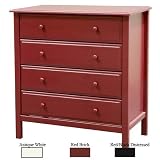 Annabelle 4-drawer Dresser in Red/Black Distressed Finish By Da Vinci Baby Furniture