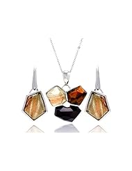 Nickel Free Sterling Silver Pendant & Earring Sets Synthetic Stone Matching Set