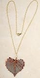 Necklace - Cottonwood Leaf, Iridescent Pendant
