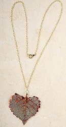 Necklace - Cottonwood Leaf, Iridescent Pendant