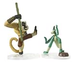 Kung Fu Panda Movies Battle Palace 2 Pack 2 Inch Tall Poseable Action Figures Playset : Master Monkey and Master Mantis