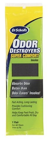 Dr. Scholl's Odor Destroyers Super Comfort Insoles, 1-Pair Packages (Pack of 4)