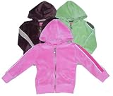 Toddler Girls' Velour Hooded Sweatshirt Jacket With Zip Front