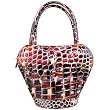 Fontanelli Multi-color Stamped Italian Leather Handbag
