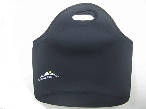 Trading Post 1850 - Insulated Neoprene Lunch Tote Bag with Heavy-duty Zipper, Fits Large Lunches [13 X 12.5 X 6.5 Inches] (Black)