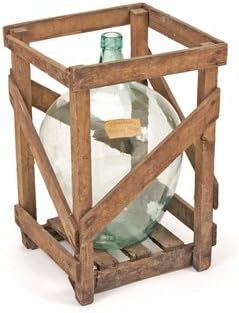Home Decor, Crated Vineyard Demijohn, Dimensions: 15.25" L X 15.25" W X 24" H · Sizes May Vary Slightly Antique Bottle and Crate Colors and Sizes Will Vary As This Item Is Vintage and Handblown