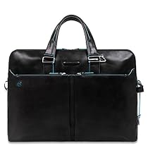 Piquadro Computer Portfolio Briefcase with iPad Compartment, Black, One Size
