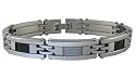 Stainless Steel Men's Bracelet w/ Carbon Fiber, 8.50''