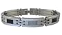 Men's Stainless Steel Bracelet with Carbon Fiber, 8.5''
