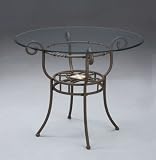 Powell 297-441 Paprika Gathering Table Pedestal - Vintage Amber with Decorative Stone Insets Glass Top sold separately See Glass Section at bottom of Price List
