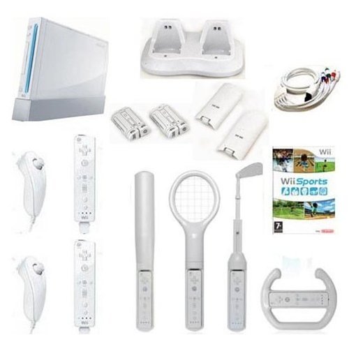 Nintendo Wii Two Players Gaming and Accessories Bundle