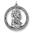 Sterling Silver Antiqued Saint Christopher Medal