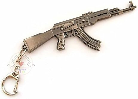 Marvalah - Metal Keychain Hangings, Classic Firearms MINIATURE Machine Gun Model AK-47 1 Pcs. Metal keychain holder
