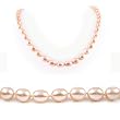 Single Strand 18 Inch 8-9mm pink Oval Shape Freshwater Cultured Pearl Necklace