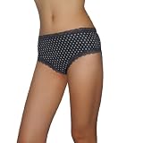 Ladies Marilyn Monroe Sexy Lace Stretch Hipster Brief Panties Underwear / Knickers - Black & Grey -Size: M