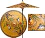 Mirrored Cranes 7 Foot Patio Umbrella With Base - Orange