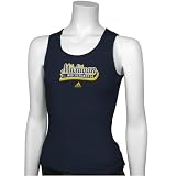 adidas Michigan Wolverines Ladies Navy Blue Disressed Logo Tank Top