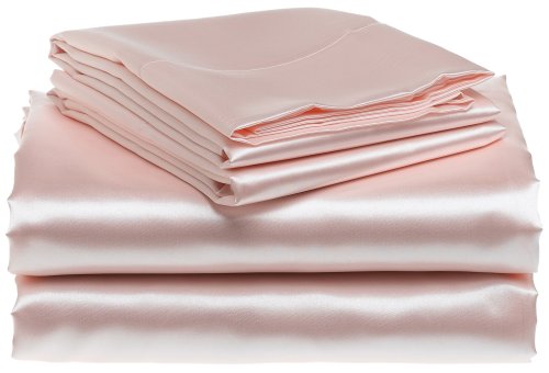 Scent-Sation Charmeuse 300-Thread-Count Satin Twin Extra Long Sheet Set, Blush