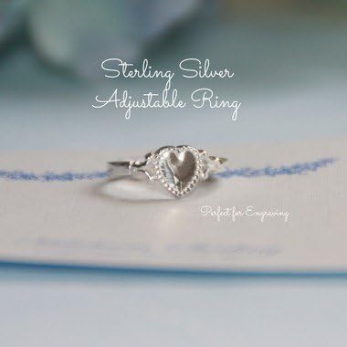Childrens Girls Jewelry Sterling Silver Adjustable Heart Ring for Girls. This Dainty Sterling Silver Ring Is Adjustable. Designed As a Heirloom, Perfect for a Baby Gift, the Ring Is Typically Worn for a Special Occasion (Such As Christening or Baptism) and Kept As a Keepsake for Wearing on a Chain Later in Life, Even for Something Old for a Wedding!