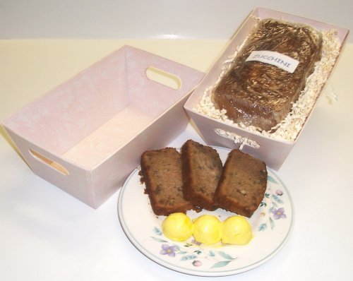 Scott's Cakes Zucchini Bread in a Pink Victorian Tray by Scott's Cakes