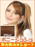 【耐熱ポイントウィッグ】ポニーシュシュ＜あみあみショート＞　テラコッタ