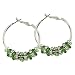 Silvertone Light Green Rhinestone Hoop Earrings Fashion Jewelry