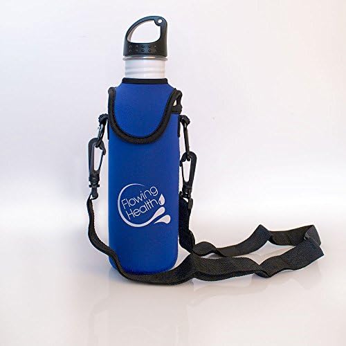 Stainless Steel Water Bottle by Flowing Health - Awesome Insulating Cozy - Keeps Water Cold Longer - Minimizes Condensation - High Grade - Durable - 25 oz. - No Hassle Warranty - Eliminate Plastic - Stay Hydrated, Healthy and Help the Planet