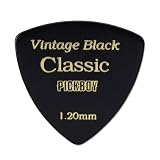 Pickboy Vintage Pick, Classic Black Triangle, Cellulose, 1.20mm, 50 picks