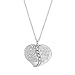 Family Heart Pendant With Birthstones in 10K White Gold