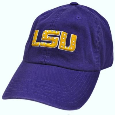 NCAA LSU Louisiana State Tigers Rhinestones Womens Ladies Purple Yellow Cap Hat