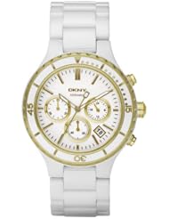 DKNY Ceramic Chrono White Dial Womens watch #NY8194