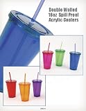 Double-wall Drinking Glasses / Cups with Lids & Straws, Set of 6, 16 Oz