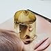 A Pair of Chic Golden Punk Style Wide Cuff Wristband Bracelet