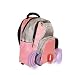 Built-in Alarm School Backpack in Pink & Grey