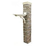 UPC 838970005073 product image for Eye Level Gray Cast Stone Mailbox Post with Curved Cap | upcitemdb.com