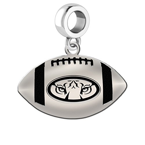 Auburn Tigers Sterling Silver Football Cut Out Drop Charm Fits All European Style Charm Bracelets