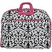 Hot Pink Trim Black Damask Print Garment Bag Travel Dance Luggage