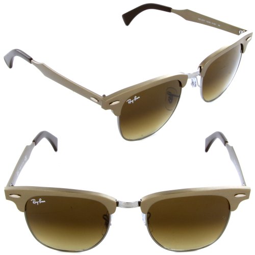 Ray-Ban Aluminum Clubmaster RB 3507 139/85 Brushed Bronze / Brown Gradient Lens