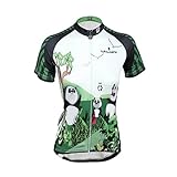 QinYing Panda Printing Short Sleeve Bicycle Cycling Jersey for Women Tag M=US XS