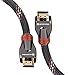 FARSTRIDER® 6 Feet (1.8 Meters) HDMI v2.0/1.4a HDMI Cable Ultra High Speed, Support 3D 2160P, HD 4k, Ultra HD, PS4 SKY, Ethernet Function, Audio Return Channel,Ultra-high Speed Lossless Audio and Video Transmission, Zinc Metal Alloy Shielding Shell, 24K Gold Connector, Durable PVC Jacket and Nylon Mesh Braid, Type Male A to Type Male A, Gun Black/Yellow - Latest Specification