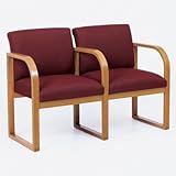 IMAGE OF Contour Full Back Series 2 Seat Sofa with Center Arm Finish: Black, Material: Essex Pewter Fabric