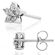 1/6ctw Diamond Floral Stud Earrings (IJ/I1-I2) in 14k White Gold 1/6ctw Diamond Floral Stud Earrings (IJ/I1-I2) in 14k White Gold