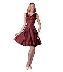 V-neck Satin Pleated Ruched Evening Dress/Bridesmaid Dress/Prom Dress 
