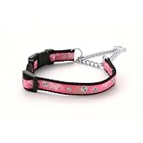 【超小型犬用しつけ首輪】アミット バックル付きの装着しやすいハーフチェーンカラー SSサイズ 色:106　スカル