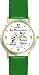 Habit 1 - To Be or Not to Be (English Text) - DELUXE TWO-TONE WATCH from THE 7 HABITS - WATCH COLLECTION BY WATCHBUDDY&reg; - Arabic Numbers - Green Leather Strap-Size-Large ( Men's Size or Jumbo Women's Size )